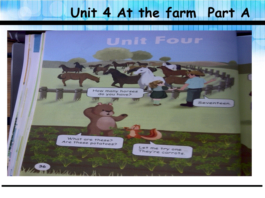 四年级下册英语课件-Unit 4 At the farm A_人教（PEP）（2014秋） (共26张PPT).ppt_第1页