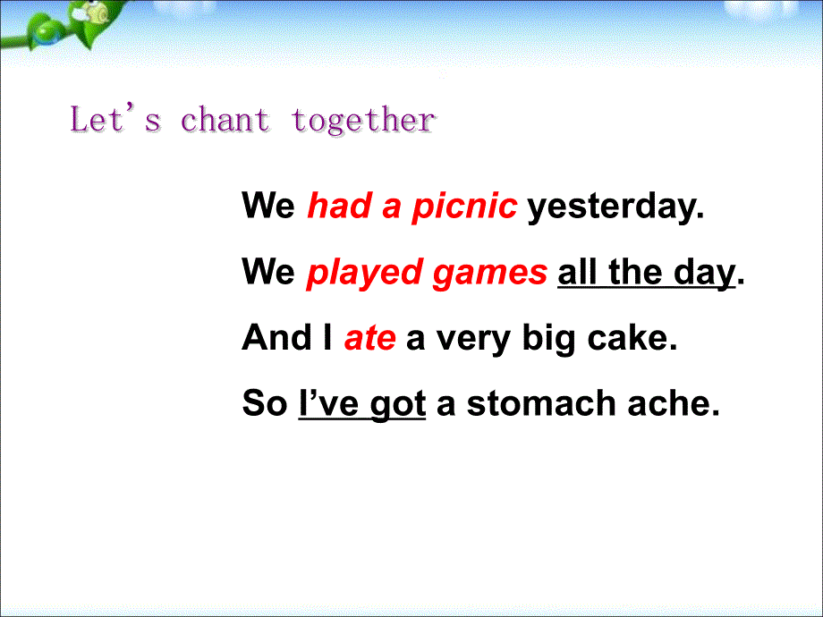 四年级下册英语课件－M10 U2 Sam had lots of chocolate.｜外研社（三起）(4) (共41张PPT).ppt_第2页