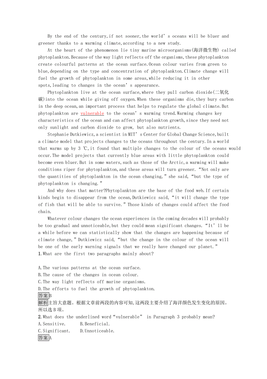 2020-2021学年高中英语 Unit 1 Living well Section Ⅲ— Grammar习题（含解析）新人教版选修7.docx_第2页