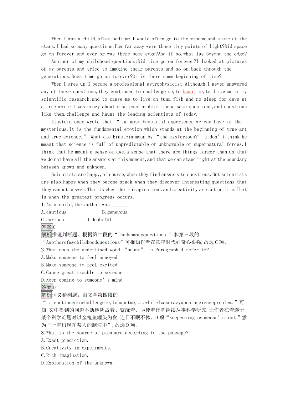 2020-2021学年高中英语 Unit 2 Cloning Section Ⅰ— Warming UpPre-readingReading & Comprehending习题（含解析）新人教版选修8.docx_第3页