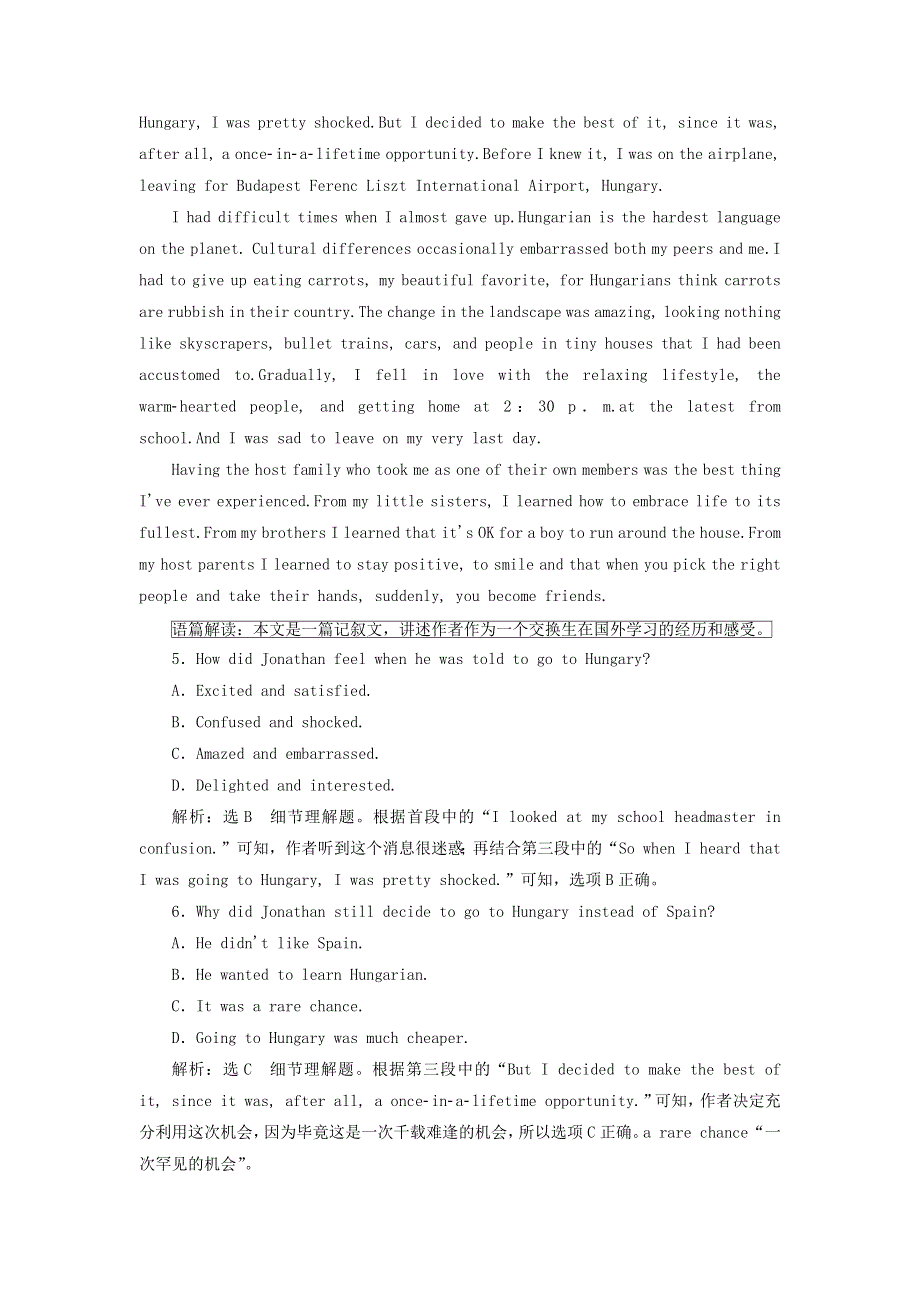 2020-2021学年高中英语 Unit 2 The Olympic Games reading课时作业1 新人教版必修2.docx_第3页