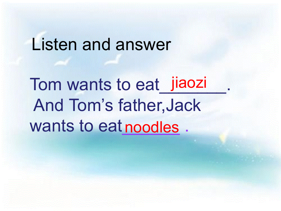 四年级下册英语课件－Unit 3《Lesson 1 I want to eat noodles》｜鲁科版（五四制）（三起） (共7张PPT).ppt_第2页