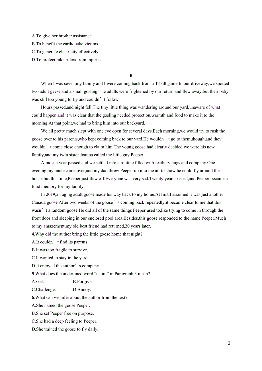 2023届高考一轮复习课后习题 译林版英语 选择性必修第三册 高考题型·组合规范练17 WORD版含解析.doc_第2页