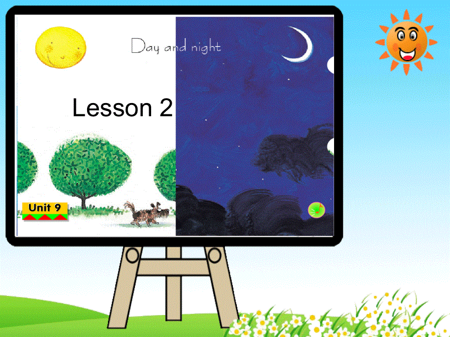 四年级下册英语课件-Unit 9 Day and Night Lesson 2 2 _北师大版（三起）（2014秋）(共16张PPT).ppt_第1页