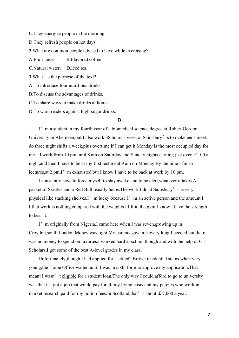 2023届高考外研版英语一轮复习试题（适用于新高考新教材）选择性必修第一册　UNIT 1　阅读题组——练速度 WORD版含解析.doc_第2页