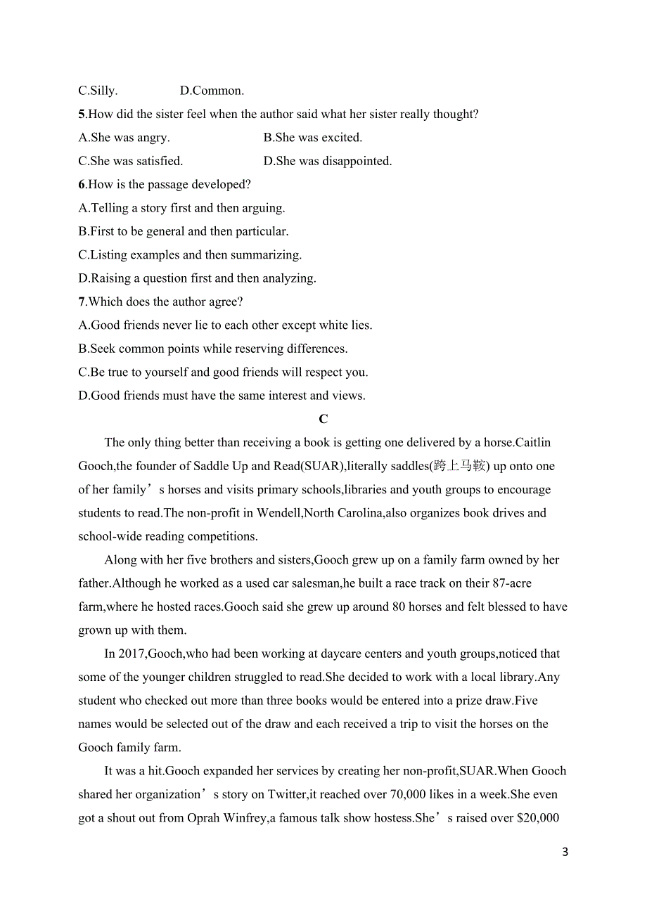 2023届高考外研版英语一轮复习试题（适用于老高考新教材）必修第一册　UNIT 5　阅读理解题组——练速度 WORD版含解析.docx_第3页