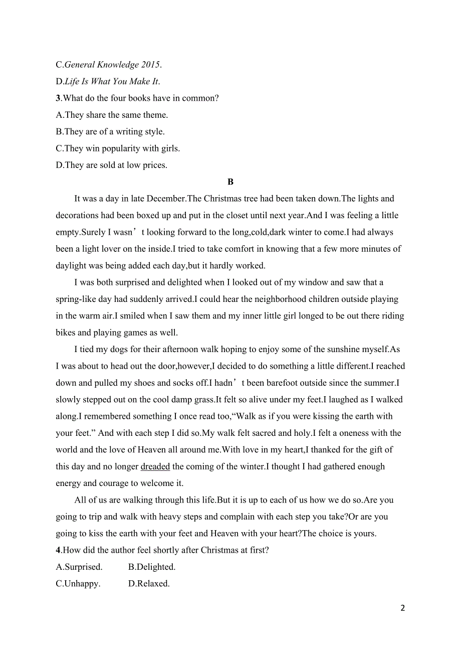 2023届高考外研版英语一轮复习试题（适用于老高考新教材）选择性必修第三册　UNIT 4　阅读理解题组——练速度 WORD版含解析.docx_第2页