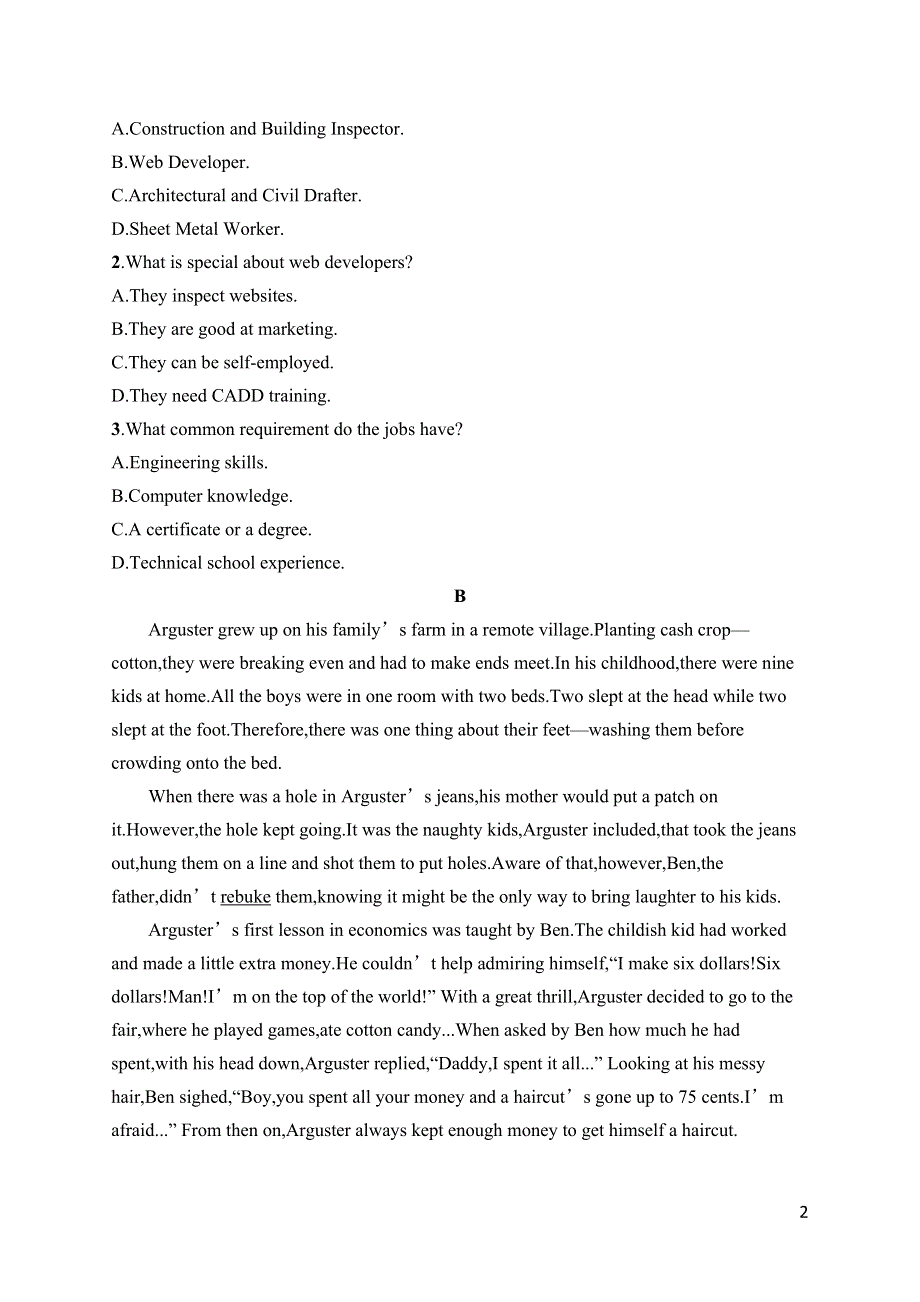 2023届高考外研版英语一轮复习试题（适用于老高考新教材）必修第三册　UNIT 5　阅读理解题组——练速度 WORD版含解析.docx_第2页