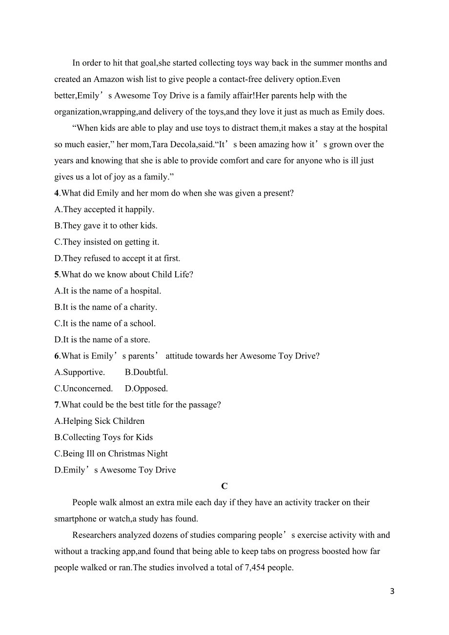 2023届高考外研版英语一轮复习试题（适用于老高考新教材）必修第三册　UNIT 3　阅读理解题组——练速度 WORD版含解析.docx_第3页