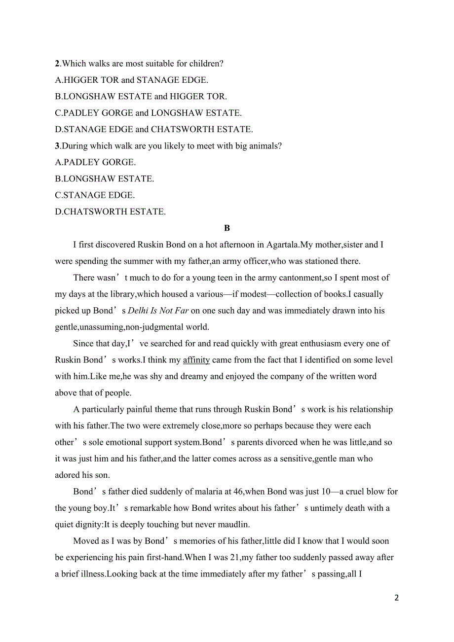 2023届高考外研版英语一轮复习试题（适用于老高考新教材）选择性必修第四册　UNITS 1-2　阅读理解题组——练速度 WORD版含解析.docx_第2页