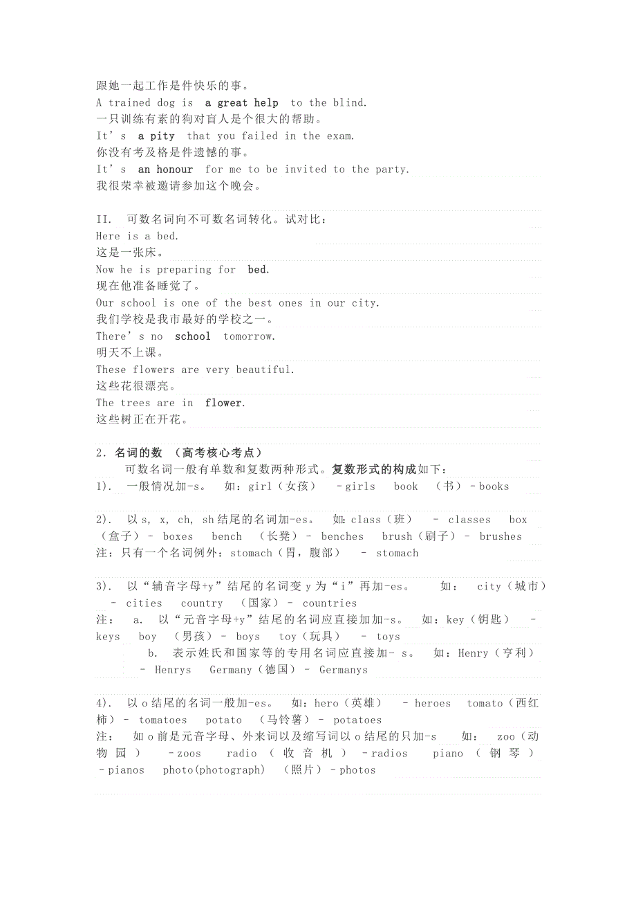 2020-2021学年高考英语语法核心考点复习 名词知识点.docx_第2页