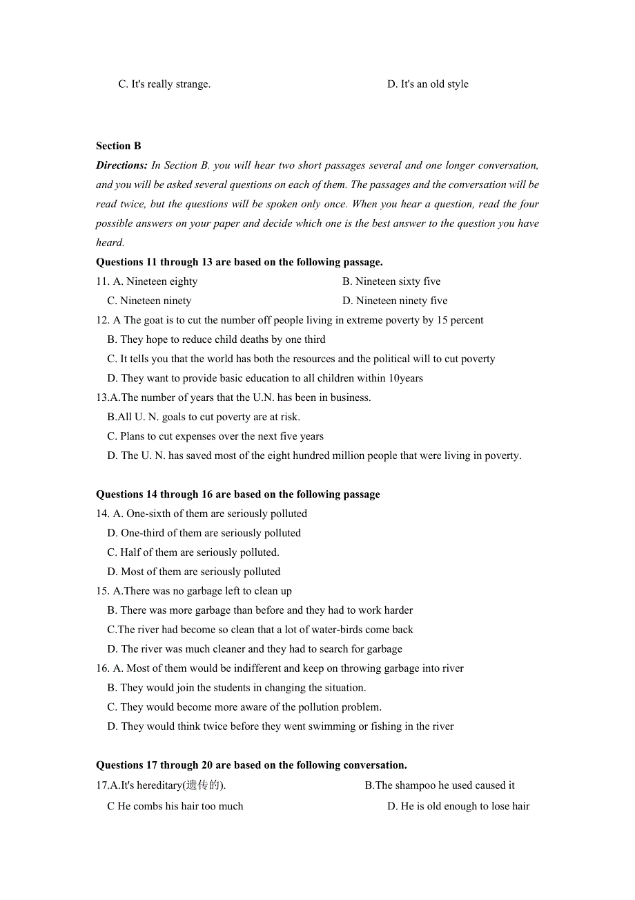 2023年1月上海市春季高考英语仿真试卷（九）Word版附解析.docx_第2页