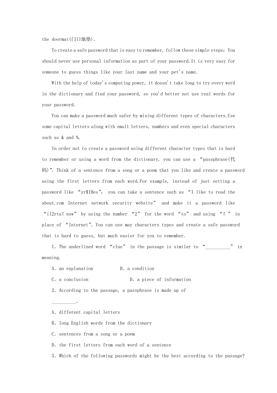 2019_2020学年高中英语Unit8Adventure课时作业13北师大版必修3.doc_第3页