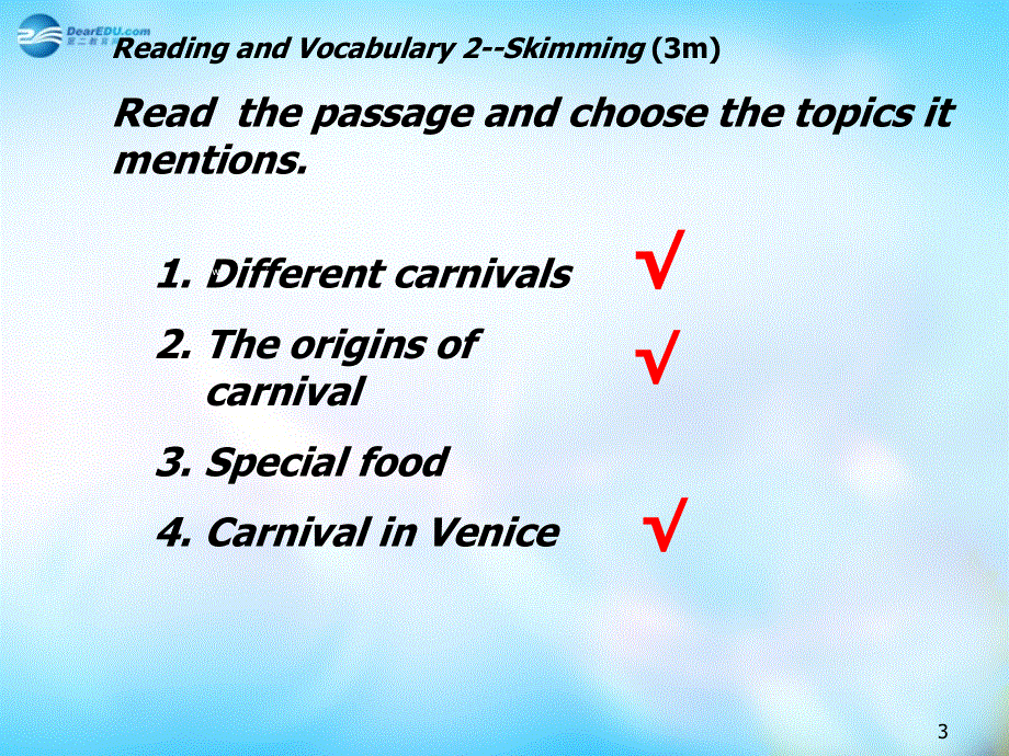 四川省凉山彝族自治州昭觉中学高中英语 reading复习课件1 外研版必修5.ppt_第3页