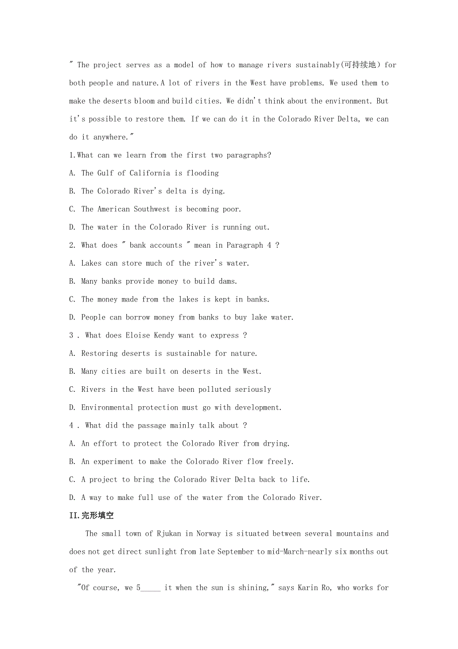 2020-2021学年高中英语 Unit 2 Wildlife Protection Reading for Writing（重点练）同步作业 新人教版必修2.doc_第2页