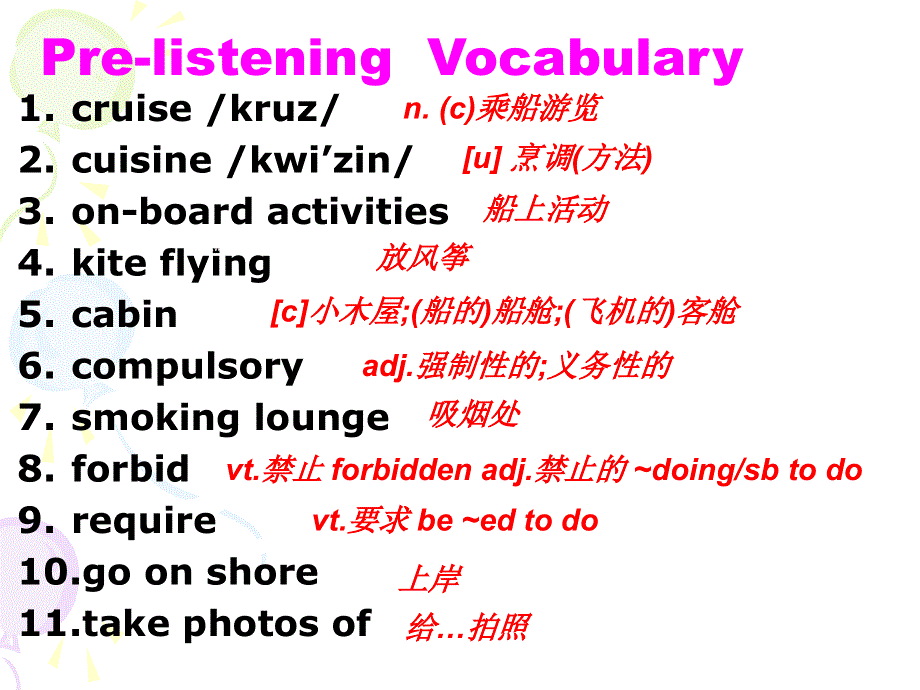 四川省昭觉中学高二英语复习课件（外研版必修5）：MODULE5-LISTENING AND CULTURAL CORNER.ppt_第3页