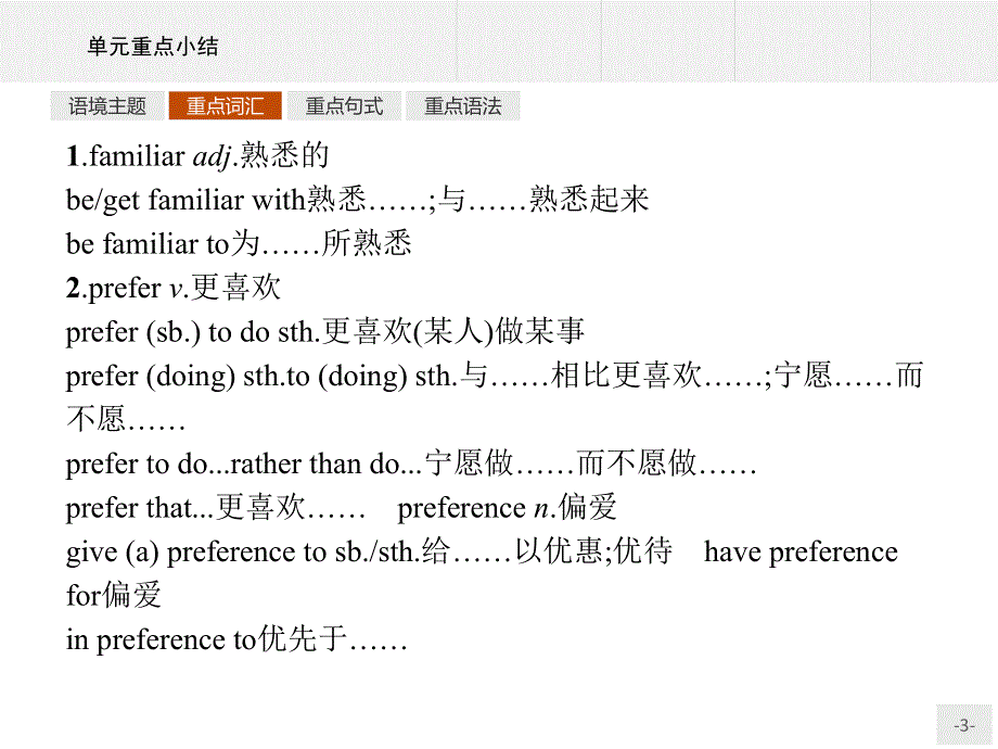 2020-2021学年新教材英语外研版必修第一册课件：UNIT 4　单元重点小结 .pptx_第3页
