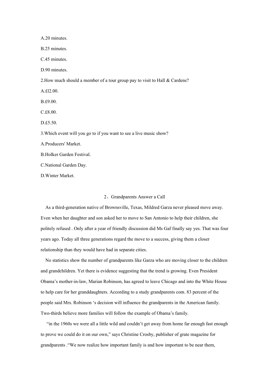 2019届全国高考英语模拟决胜密卷（四）WORD版含解析.doc_第2页