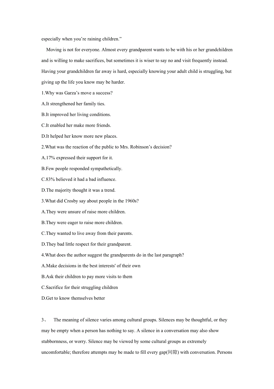 2019届全国高考英语模拟决胜密卷（四）WORD版含解析.doc_第3页