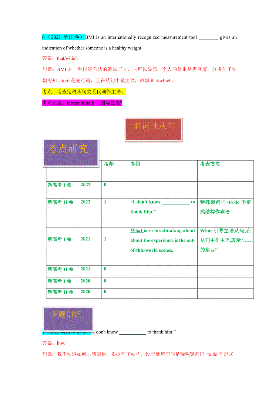 2020-2022年新高考英语真题汇编专题03从句（Word版附解析）.docx_第3页