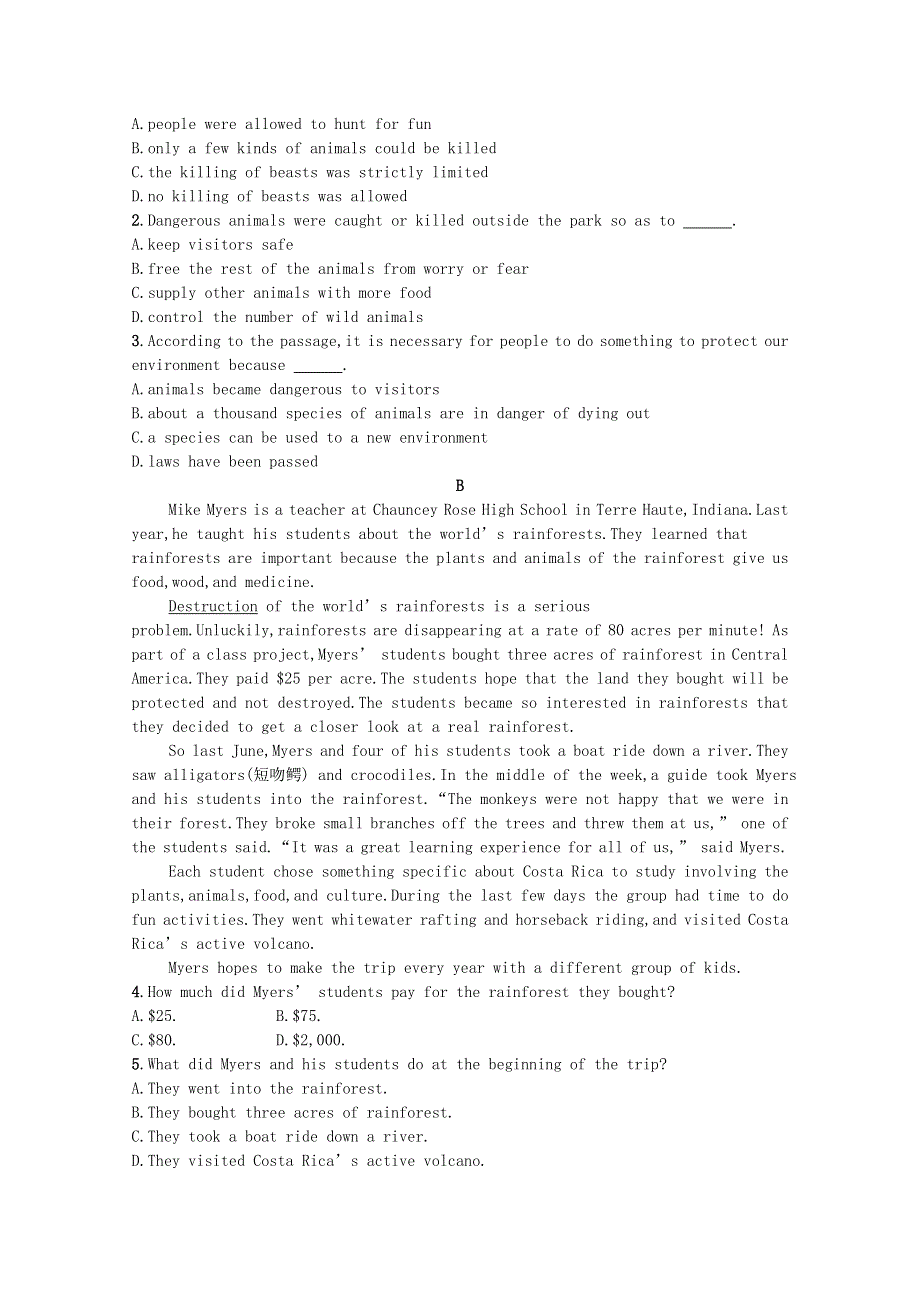 2020-2021学年新教材高中英语 Unit 2 Wildlife Protection Section Ⅱ Discovering Useful Structures习题（含解析）新人教版必修第二册.docx_第2页