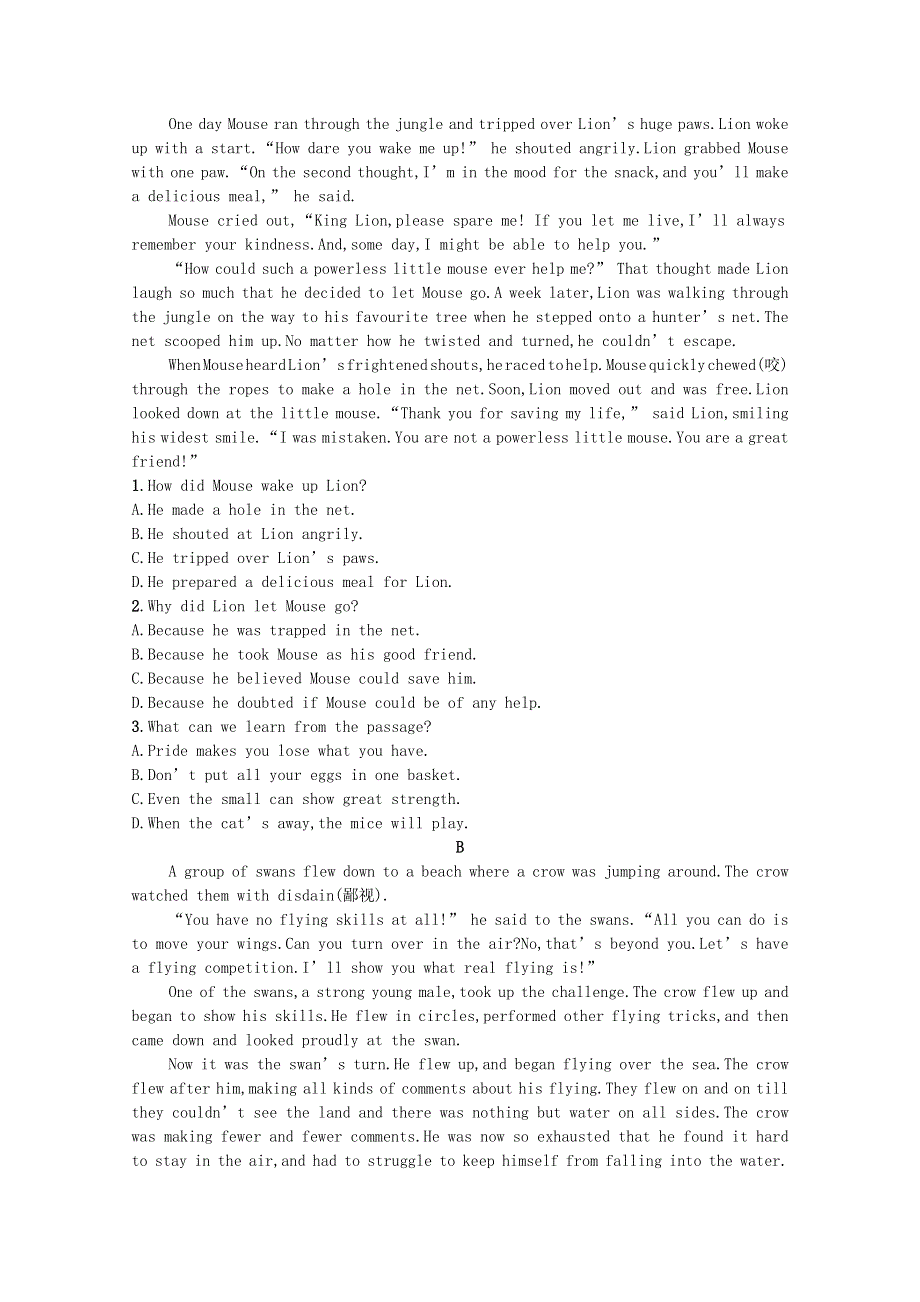 2020-2021学年新教材高中英语 Unit 2 Wildlife Protection Section Ⅰ Listening and Speaking & Reading and Thinking习题（含解析）新人教版必修第二册.docx_第3页