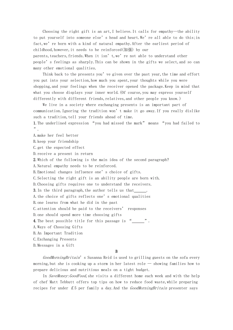 2020-2021学年新教材高中英语 Unit 3 The Internet Section Ⅲ Listening and TalkingReading for WritingAssessing Your Progress & Video Time习题（含解析）新人教版必修第二册.docx_第2页