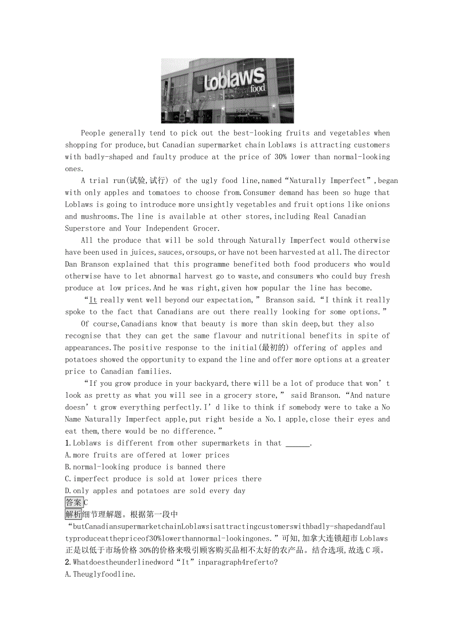 2020-2021学年新教材高中英语 UNIT 5 WORKING THE LAND Section Ⅱ Learning About Language习题（含解析）新人教版选择性必修第一册.docx_第2页