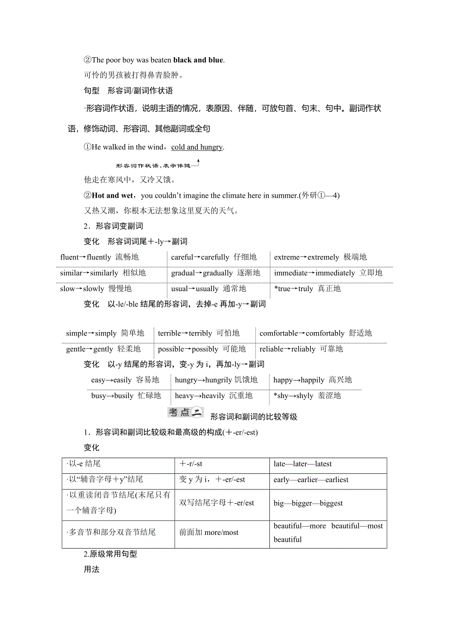 2019大一轮高考总复习英语（北师大版）文档：语法突破03 形容词和副词 .DOC_第2页