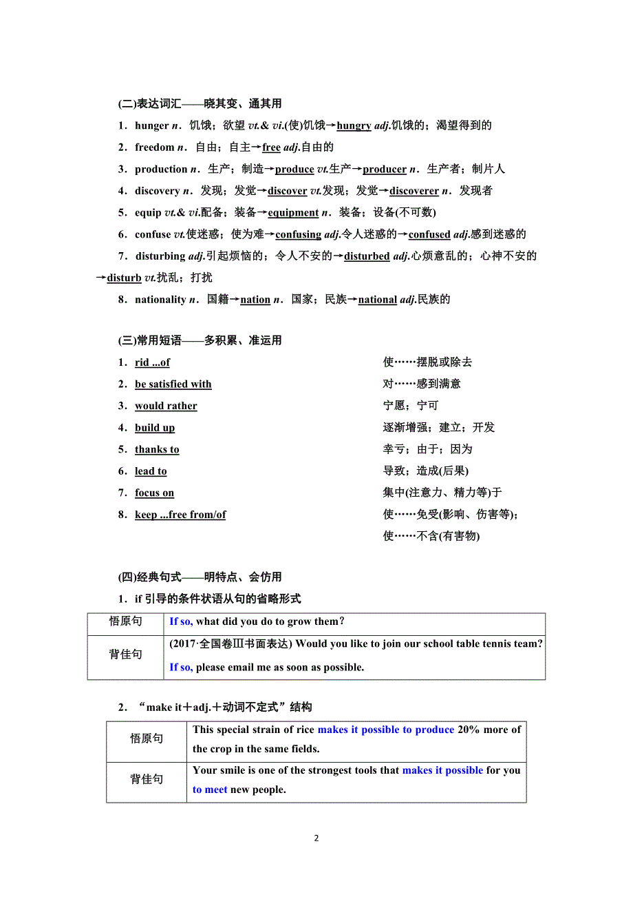 2022高考人教版英语一轮复习学案：必修④UNIT 2　WORKING THE LAND WORD版含答案.doc_第2页