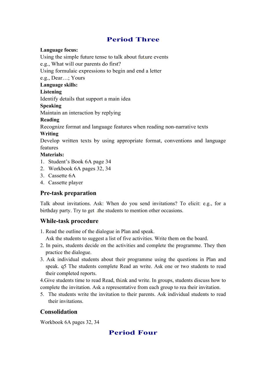 六年级上册英语教案－Unit 5Open Day 牛津上海版.doc_第3页