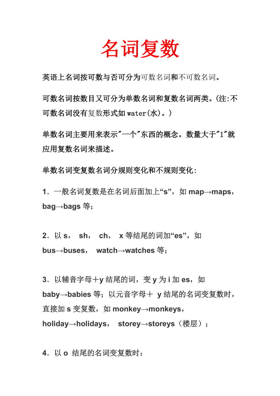 六年级上册英语试题名词复数专项训练全国版.doc_第1页