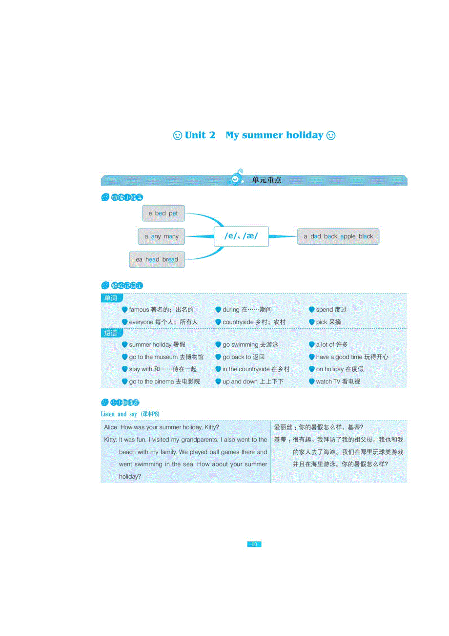 六年级上册英语试题-Unit 2 My summer holiday 一课一练（图片版无答案）沪教牛津版（深圳用）.doc_第1页