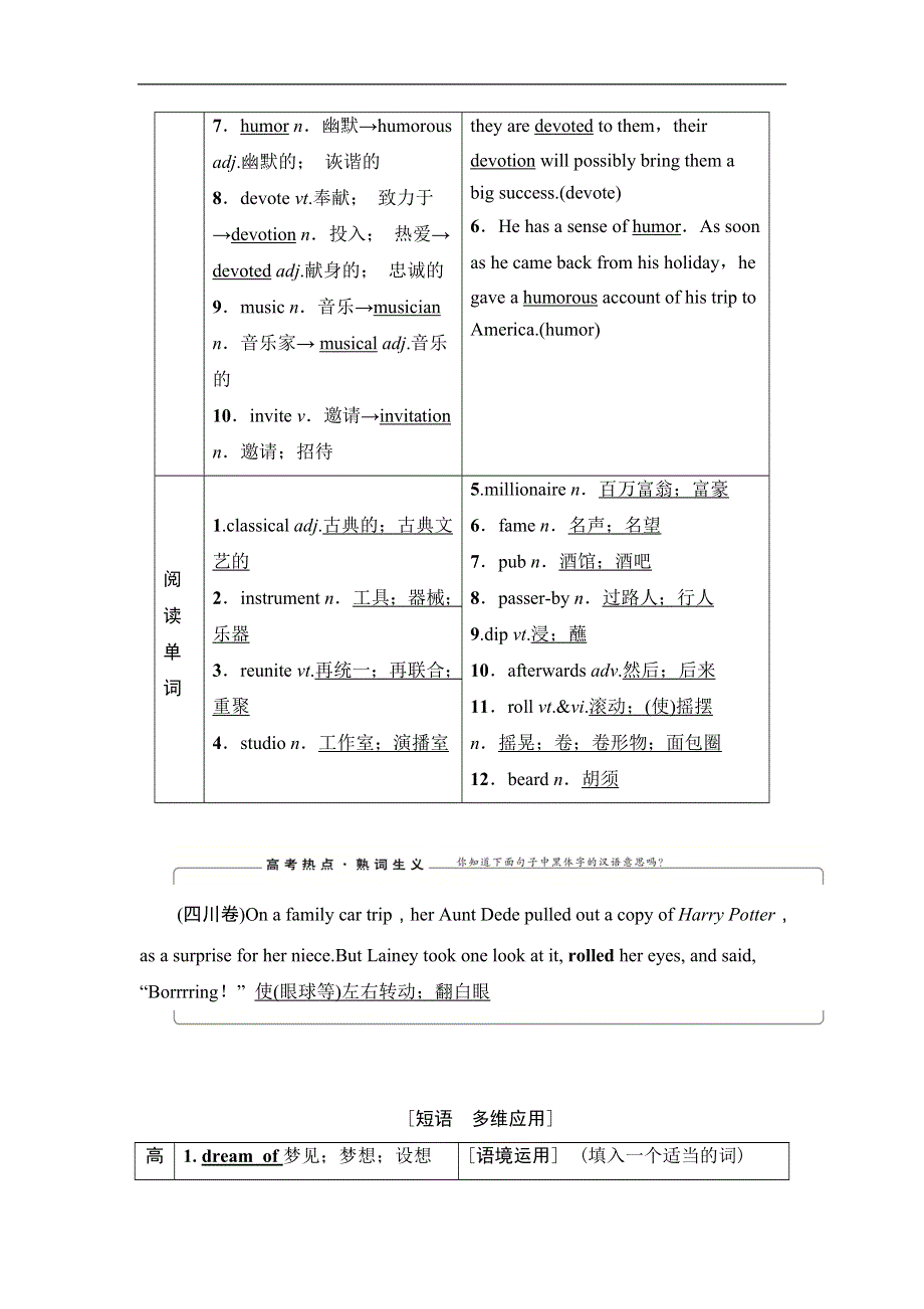 2020人教版高中英语课堂同步必修2学案 UNIT 5　MUSIC WORD版含答案.doc_第3页