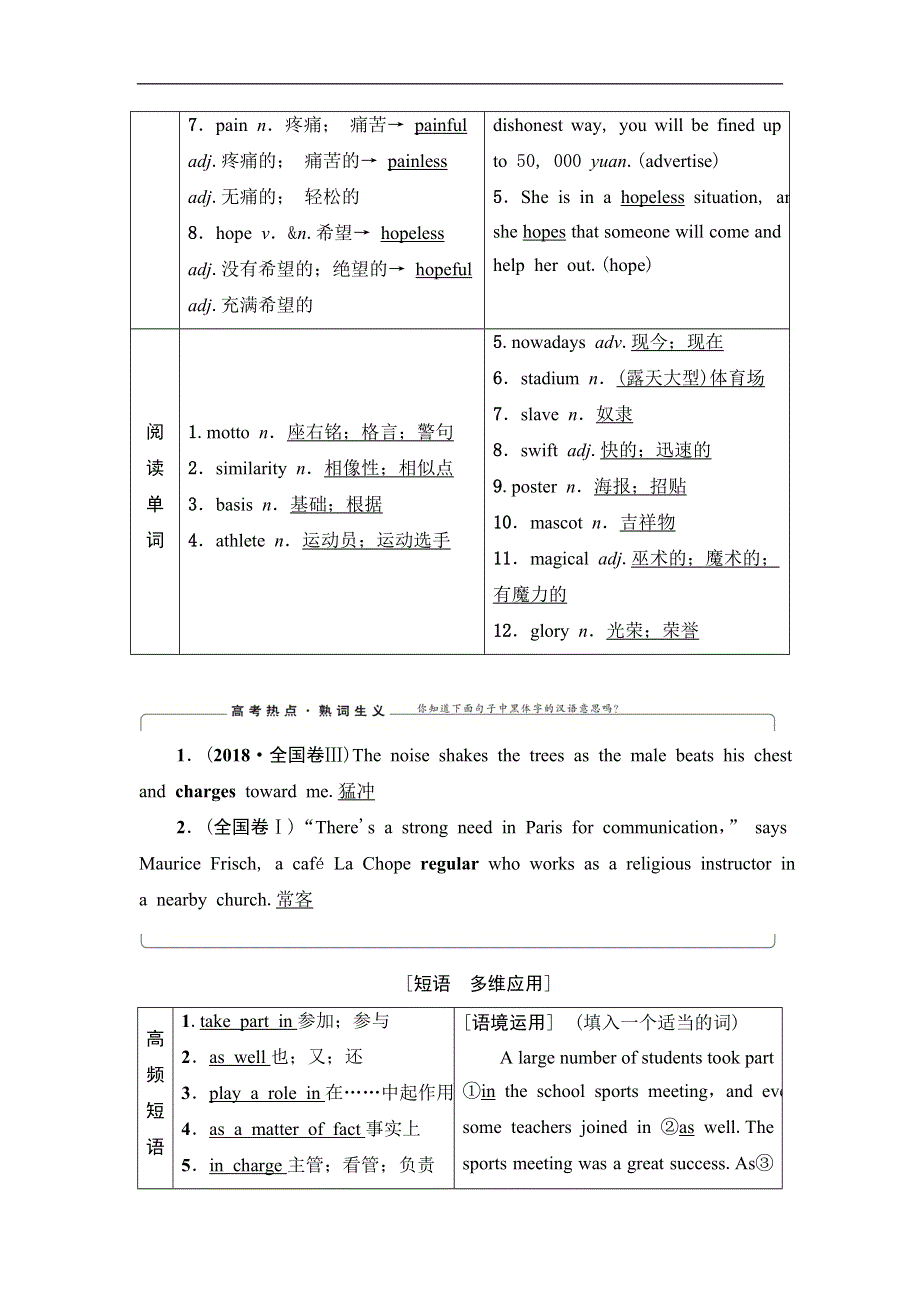 2020人教版高中英语课堂同步必修2学案 UNIT 2　THE OLYMPIC GAMES WORD版含答案.doc_第3页