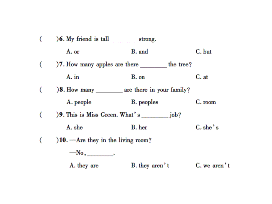 四年级上册英语习题课件－专项卷（三）句子｜人教（PEP）（2018秋） (共11张PPT).ppt_第3页