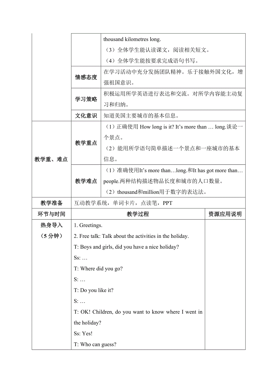 六年级上册英语教案Module 1 Unit 1 It‘s more than twenty thousand kilometers long 外研社.doc_第2页