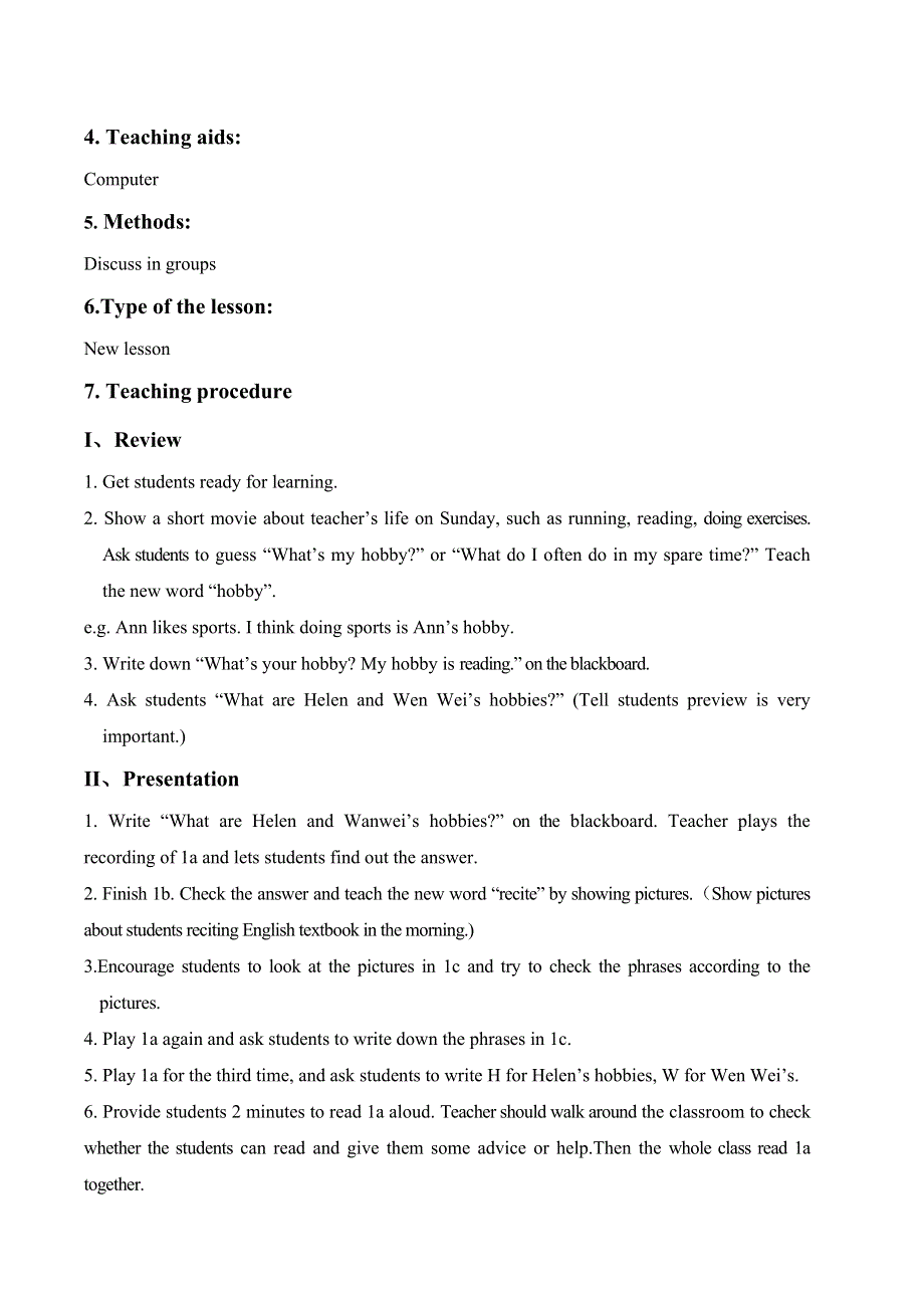 六年级上册英语教案Module 3 Unit 2 What’s your hobby？ 外研社.doc_第2页