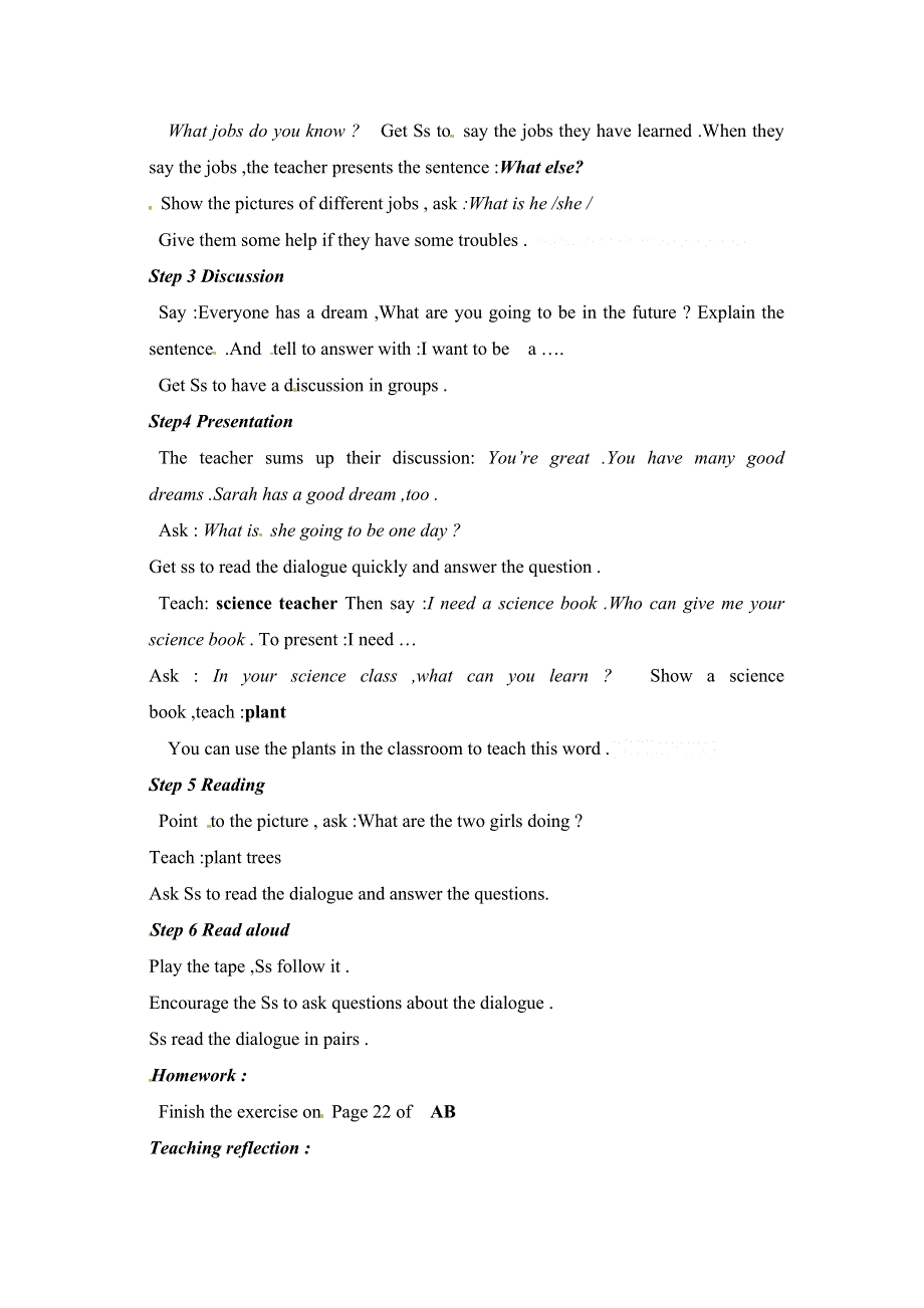 六年级上册英语教案Unit3 Period 8_人教PEP.doc_第2页