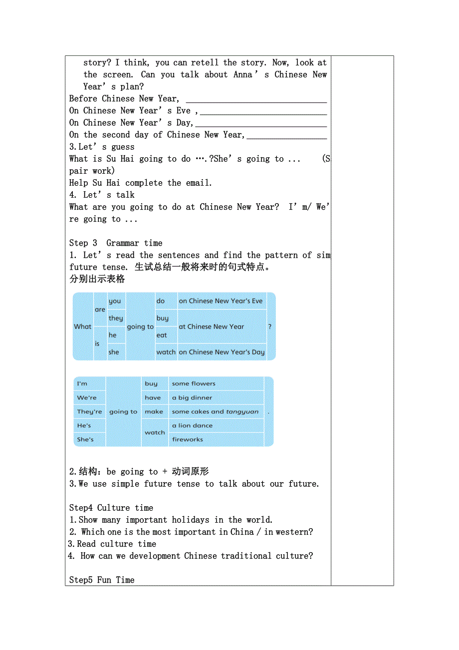 六年级上册英语教案Unit8 Chinese New Year (Period 2)译林版（三起）.doc_第2页