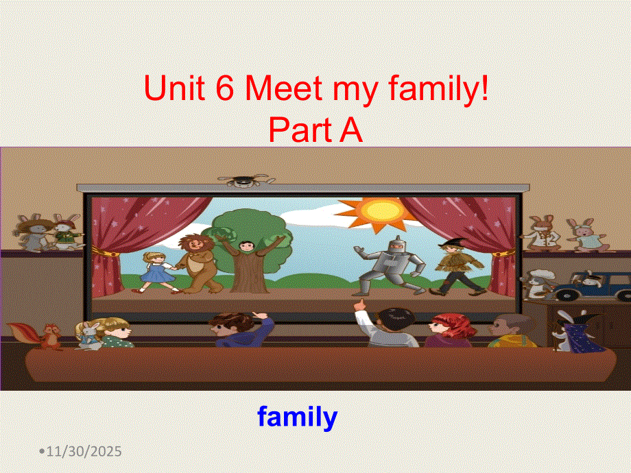 四年级上册英语课件－Unit6AMeet my family!｜人教(PEP)(2014秋) (共19张PPT).ppt_第1页