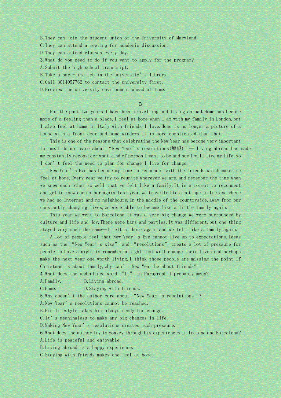 2022高考英语一轮复习 必修1 Module 1 阅读理解题组—练速度优质练习（含解析）外研版.docx_第2页