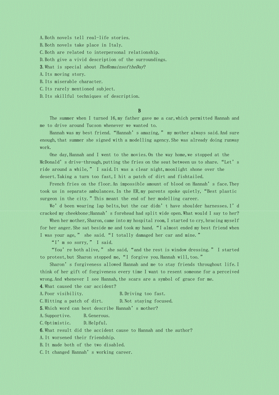 2022高考英语一轮复习 必修5 Module 1 阅读理解题组—练速度优质练习（含解析）外研版.docx_第2页