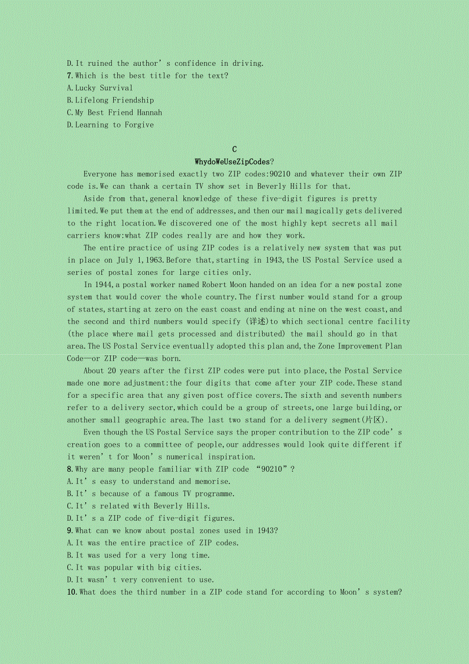 2022高考英语一轮复习 必修5 Module 1 阅读理解题组—练速度优质练习（含解析）外研版.docx_第3页