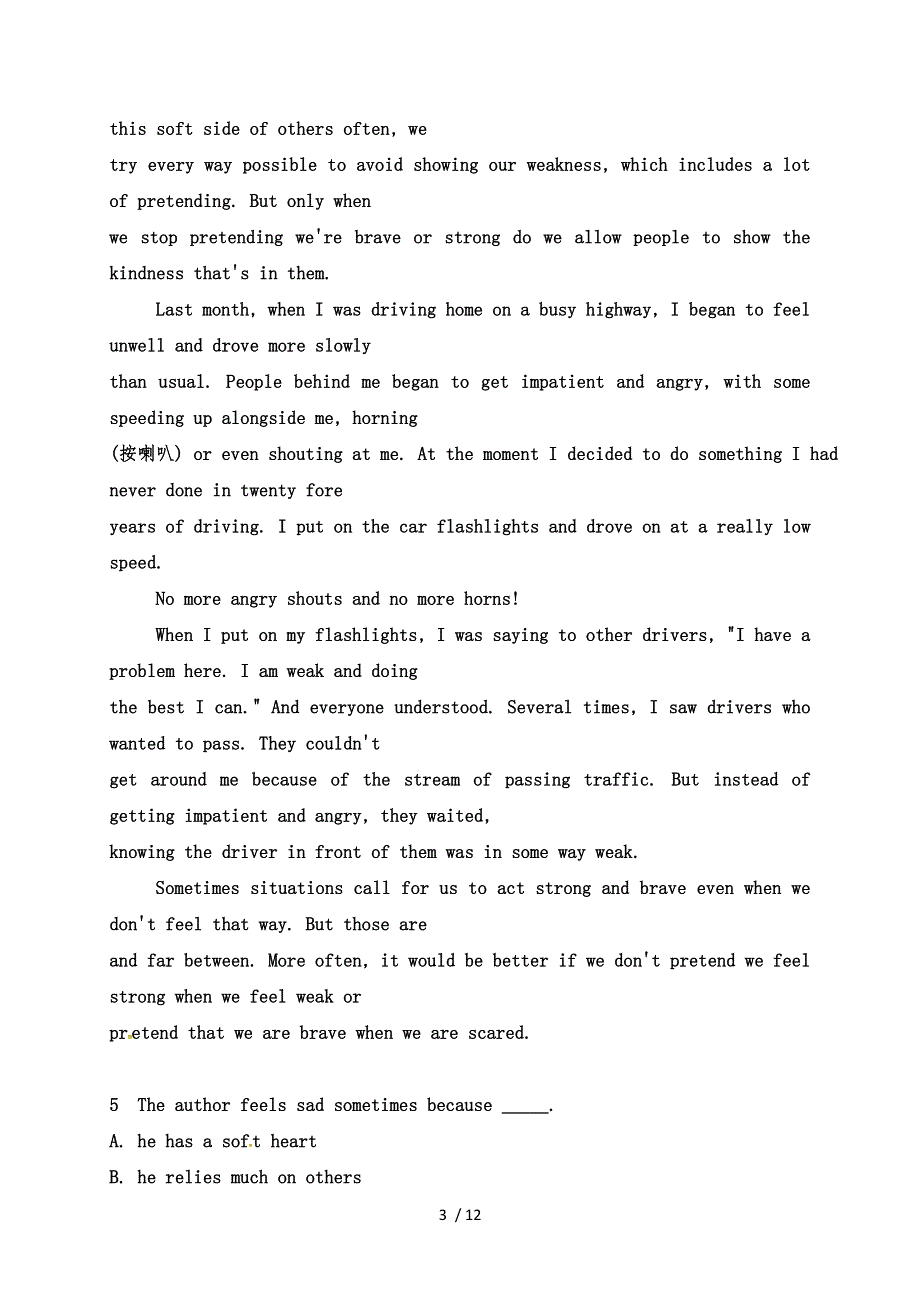 内蒙古2022学年北师大乌海附属学校高一下学期入学考试英语试题.docx_第3页