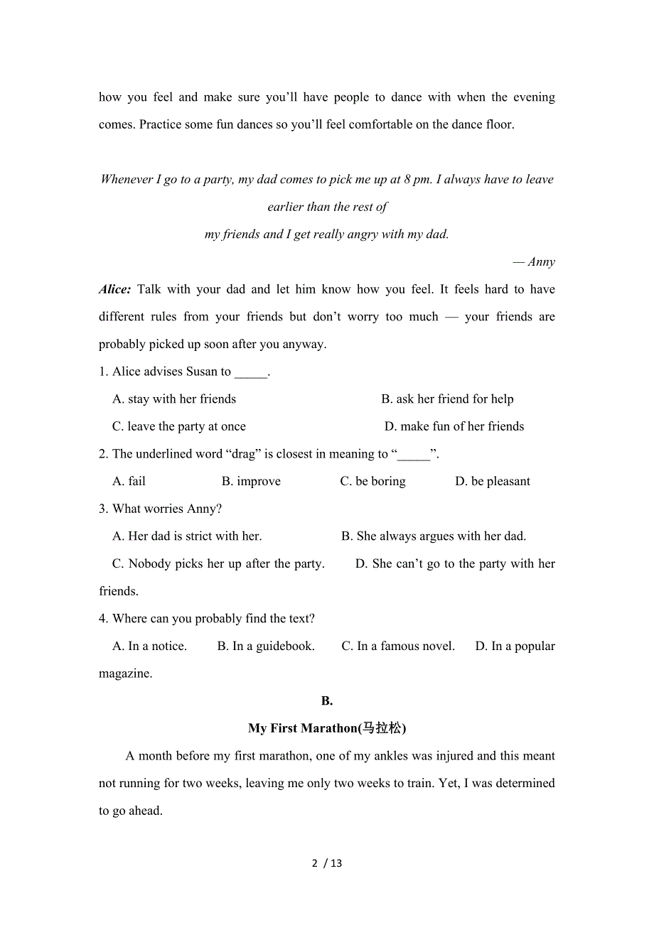 内蒙古2022学年包头铁路第一中学高二上学期第二次月考英语试题.docx_第2页