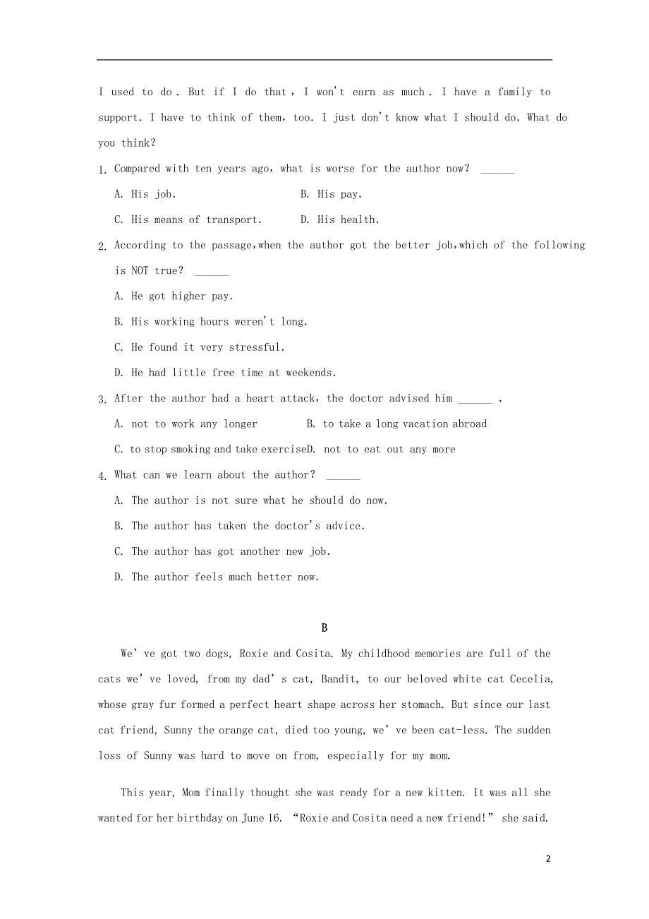 内蒙古乌兰察布市2022学年高一英语上学期期中试题.docx_第2页