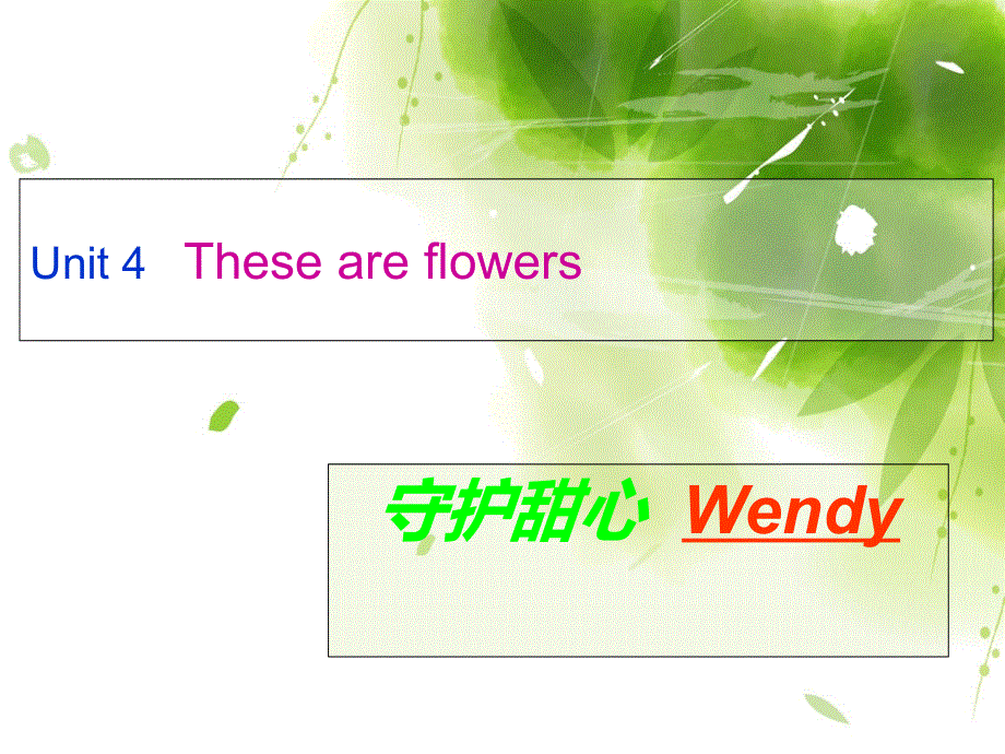 四年级上册英语课件－《Unit 4 These are flowers》｜湘少版（三起）(共7张PPT).ppt_第1页