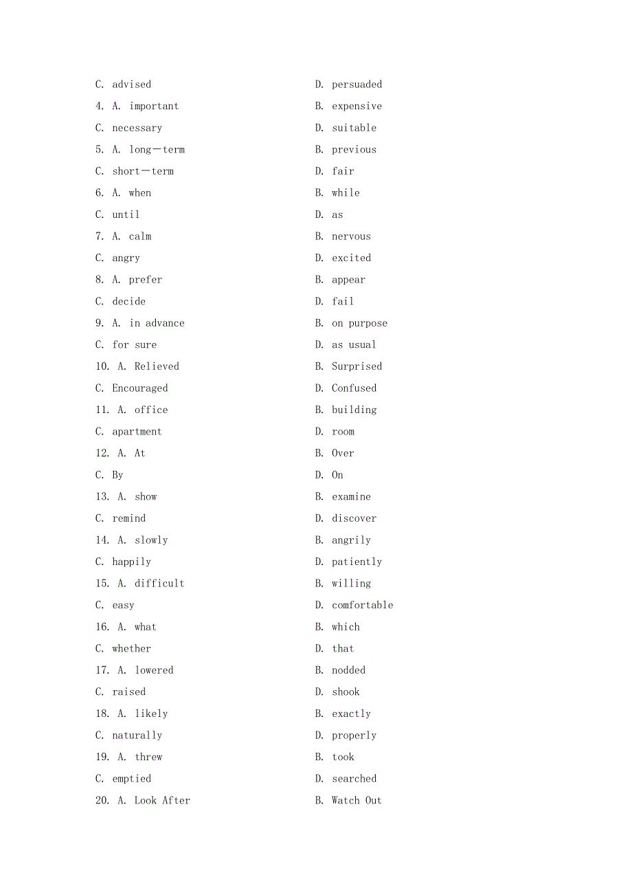 2019届高考英语一轮复习语言知识运用训练（七）.doc_第2页