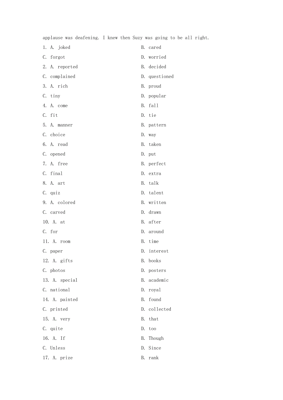 2019届高考英语一轮复习语言知识运用训练（三）.doc_第2页